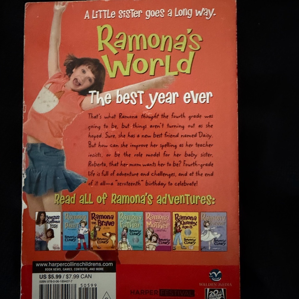 Ramona's World children’s Book by Beverly Cleary - Picture 2 of 3